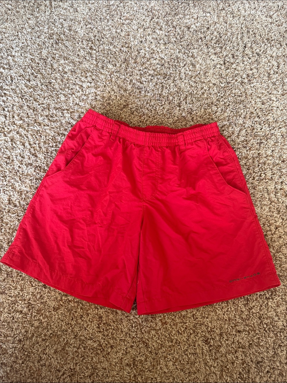 YL 14/16 Columbia Red Boys Elastic-Waist Shorts